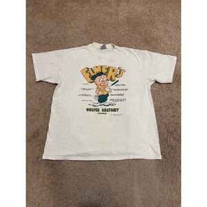Vintage 1993 Looney Tunes Elmer's Golfer Anatomy Cartoon T-Shirt Size XL